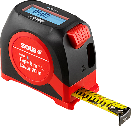 Digitales Rollmaßband mit Laser-Entfernungsmesser